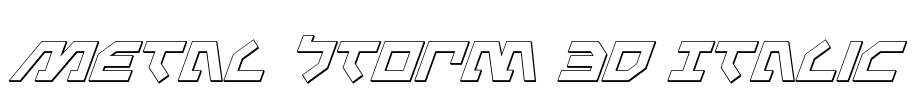 Metal Storm 3D Italic Font Image