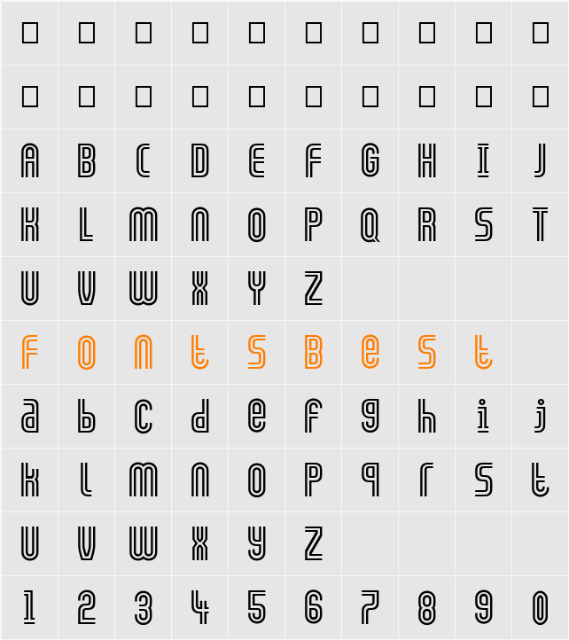 FZ UNIQUE 13 Character Map