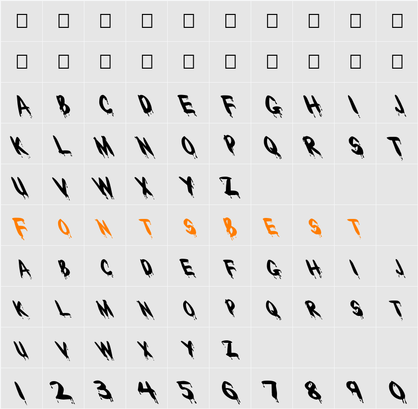 FZ UNIQUE 29 LEFTY Character Map