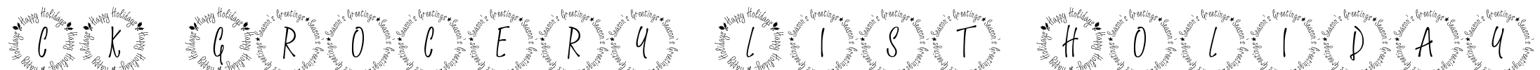 CK Grocery List Holiday Font Image