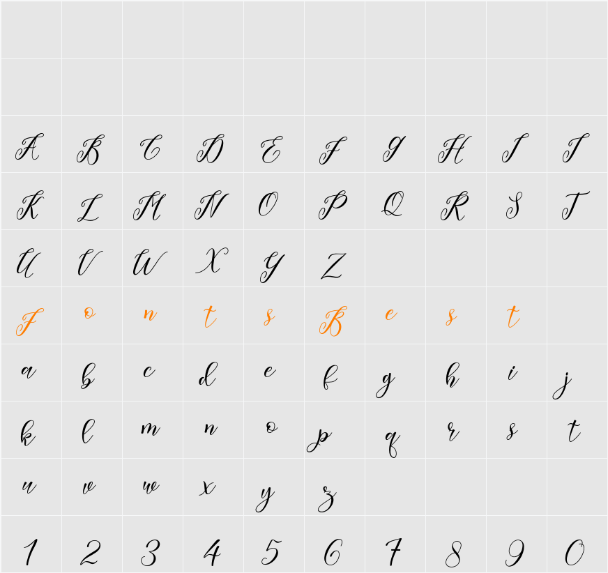 Kanghara Script Character Map