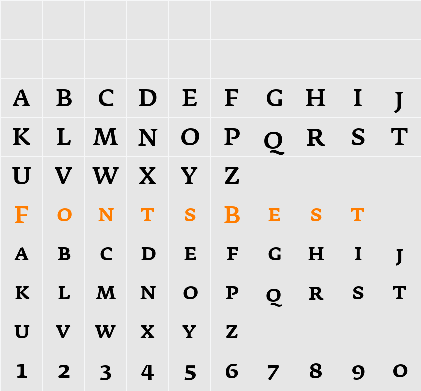 FedraSerifA Character Map