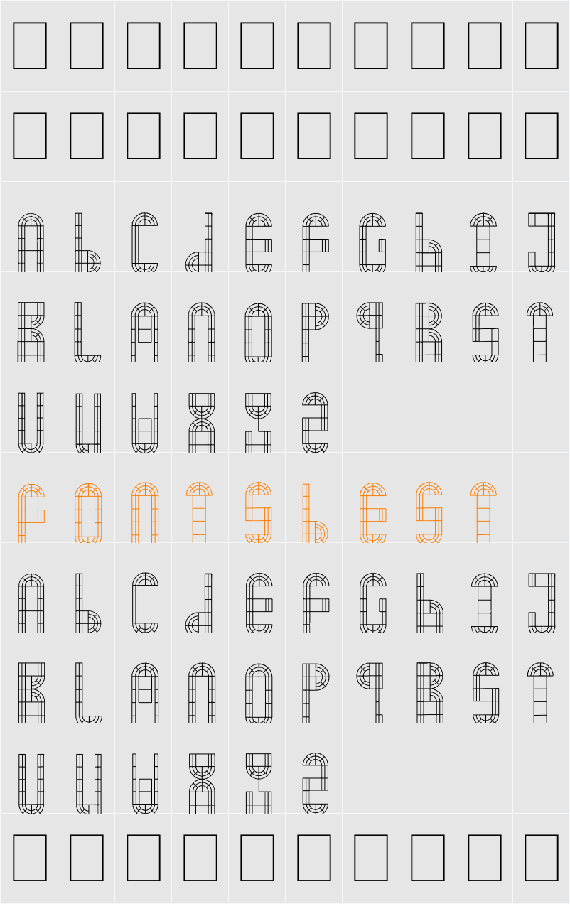 Arch Window Character Map