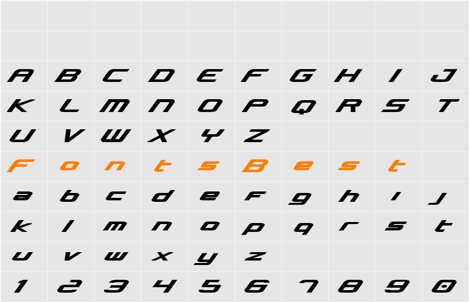 Concielian Bold Character Map