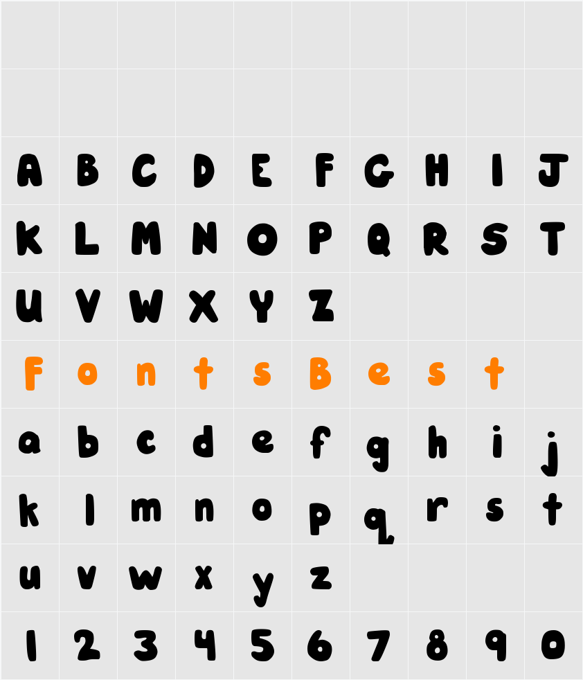 DJB Hunky Chunk Character Map