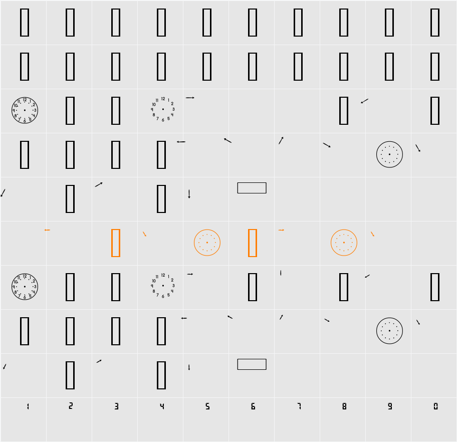 AbcClocks Character Map