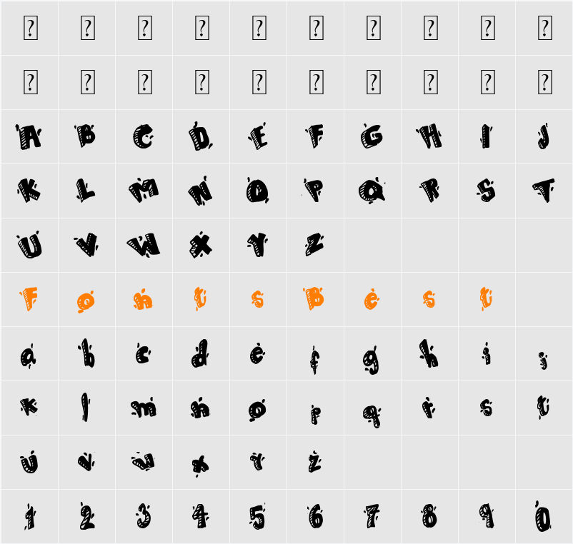 CARTOON 80 Character Map