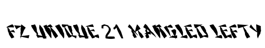 FZ UNIQUE 21 MANGLED LEFTY Font Image