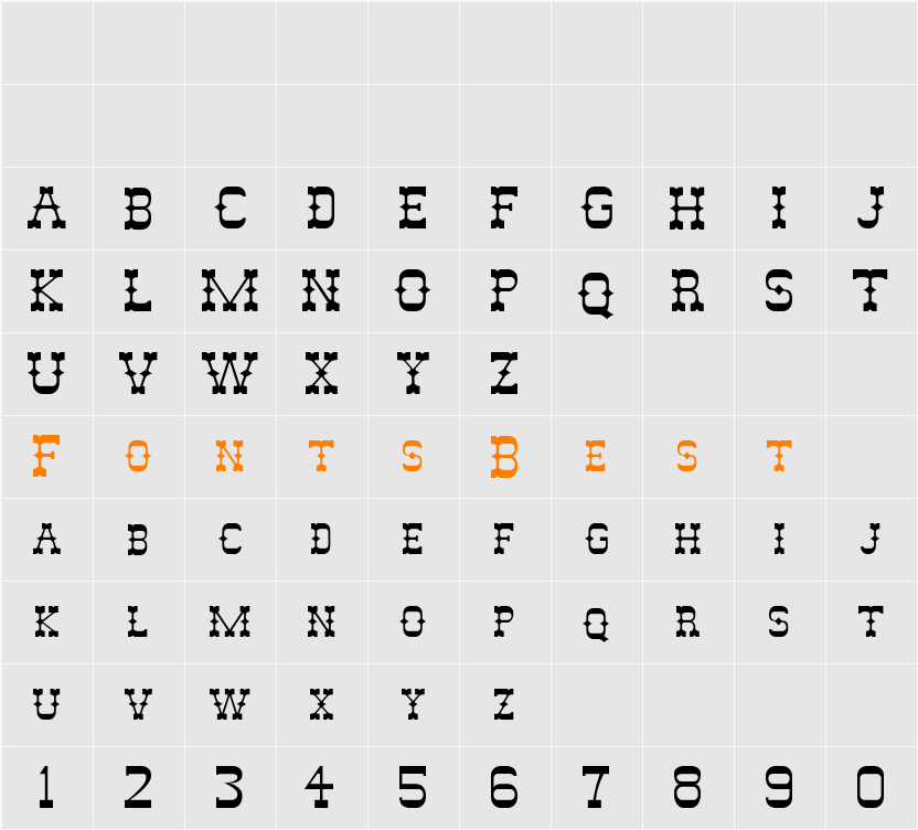 Alamo Character Map