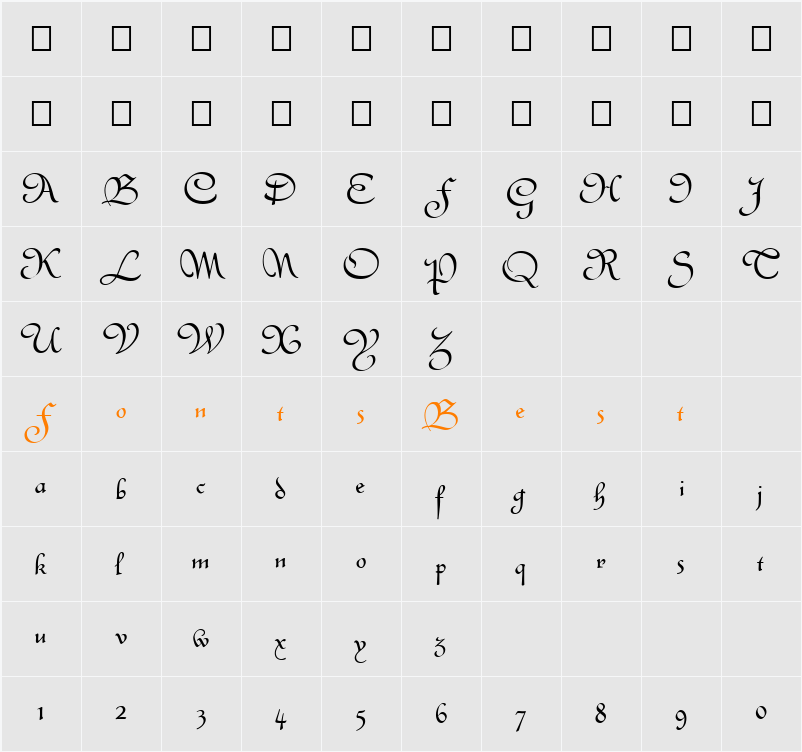 FZ SCRIPT 8 Character Map