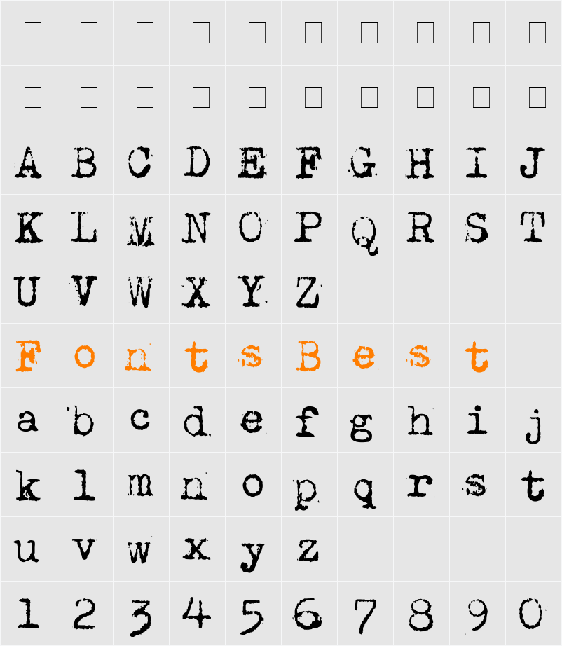 MaszynaAEG Character Map