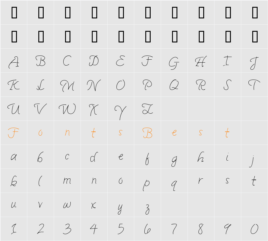 CK Flourish Character Map