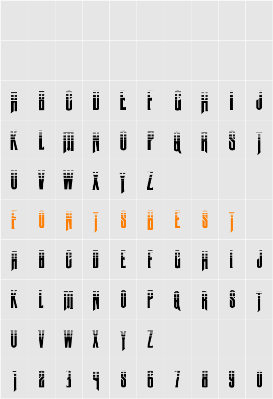 Butch & Sundance Two-Tone Character Map