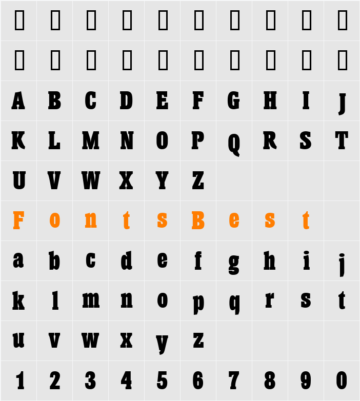 AnatoleDisplaySSi Character Map