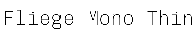 Fliege Mono Thin Font Image