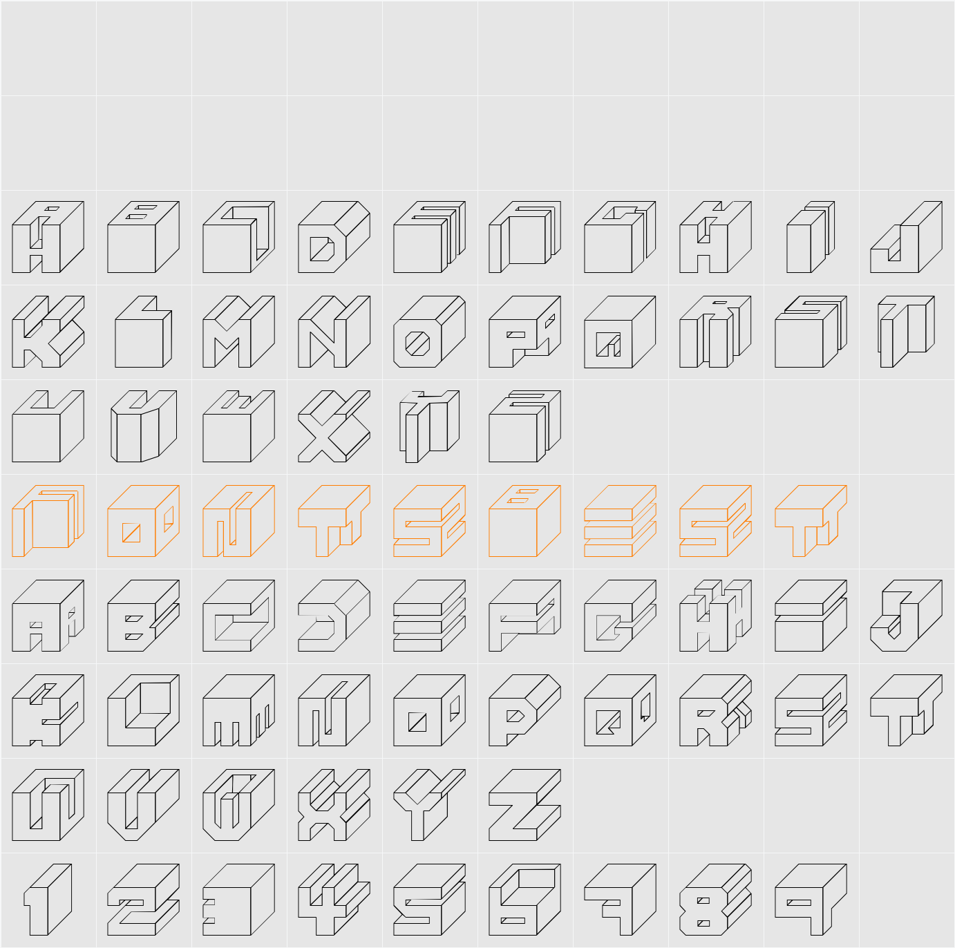 Cube Character Map