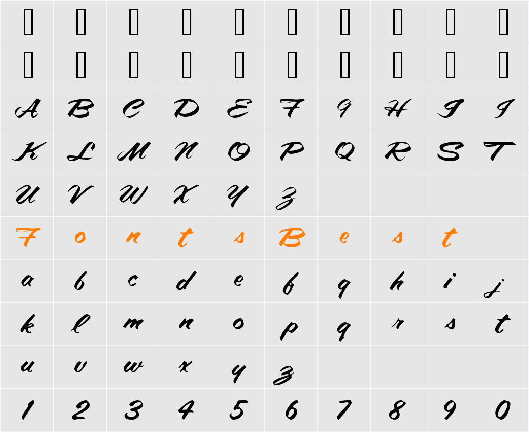 Amalie Script Ssk Character Map