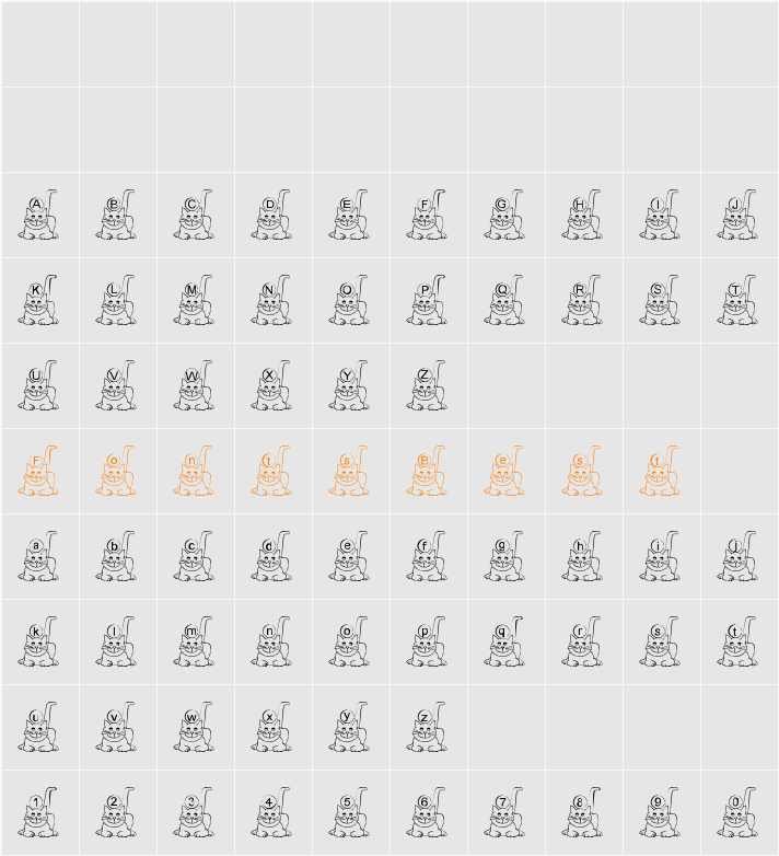 Ali-Cat Character Map