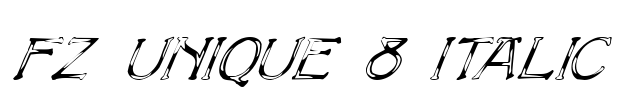 FZ UNIQUE 8 ITALIC Font Image