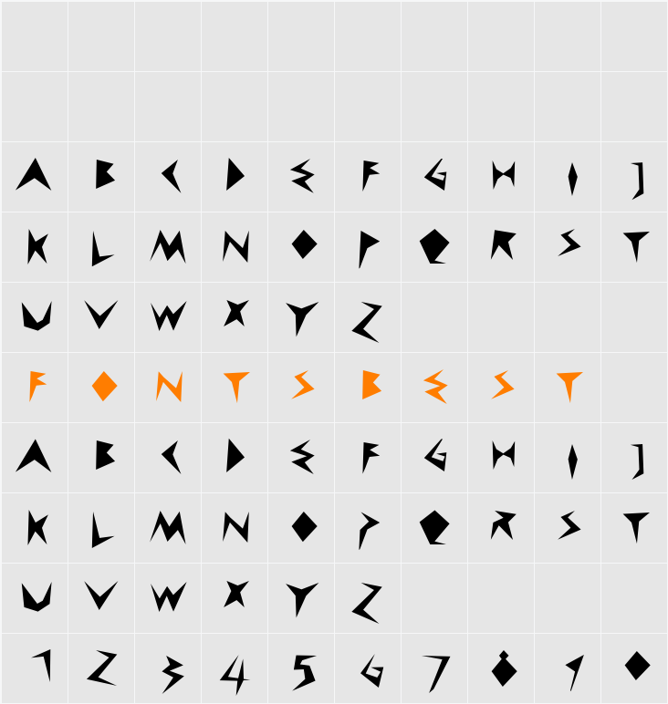 CuneyChars Character Map