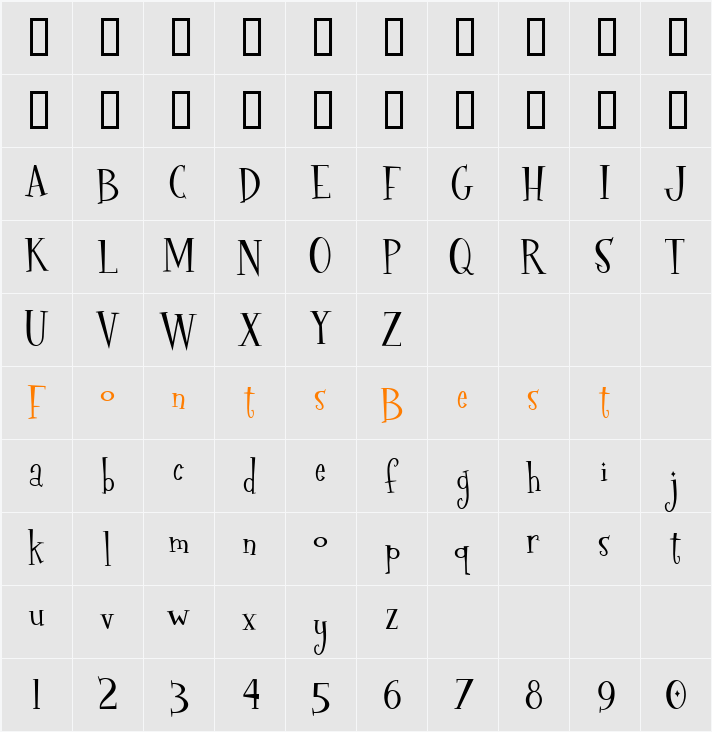 CK Hustle Character Map