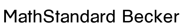 MathStandard Becker Font Image