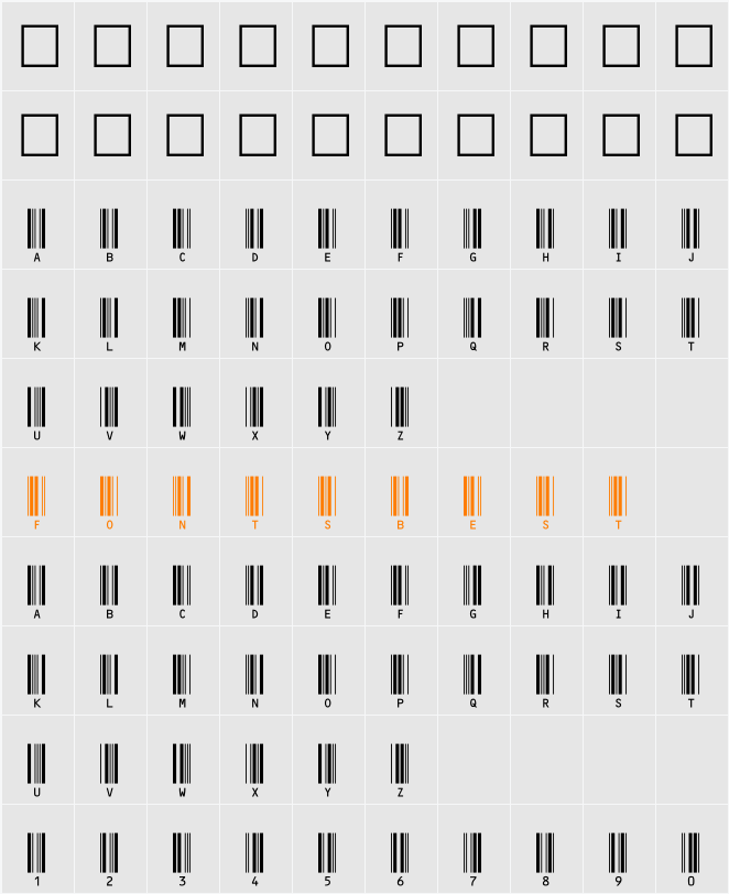 C39HrP48DlTt Character Map