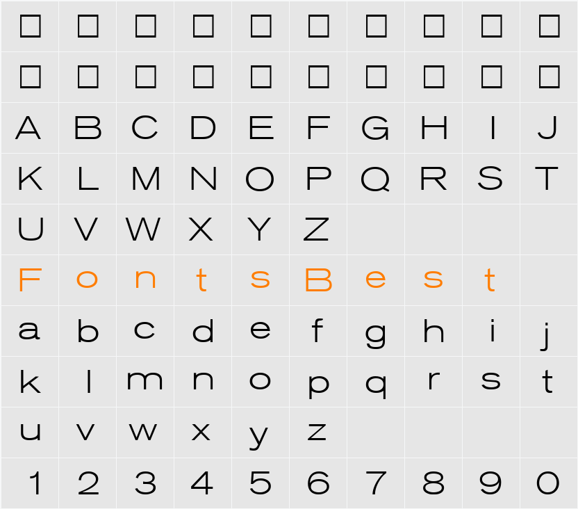 AkzentExtendedLight Character Map