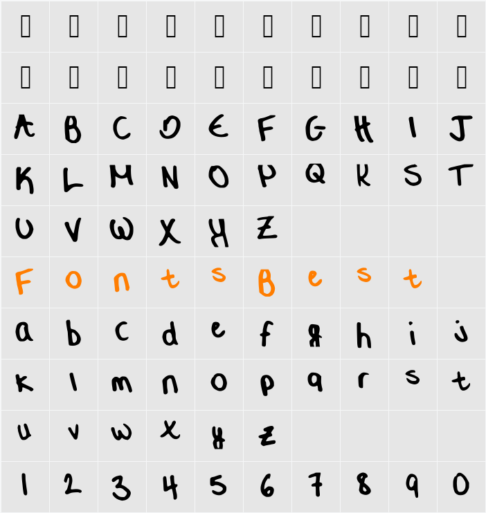 Alexis__Handwriting_Font_1.0 Character Map