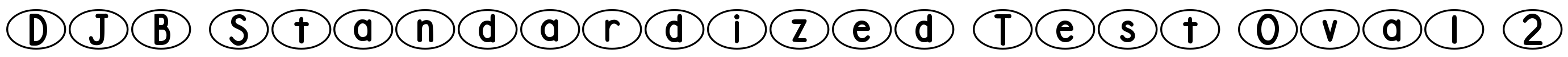 DJB Standardized Test Oval 2 Font Image