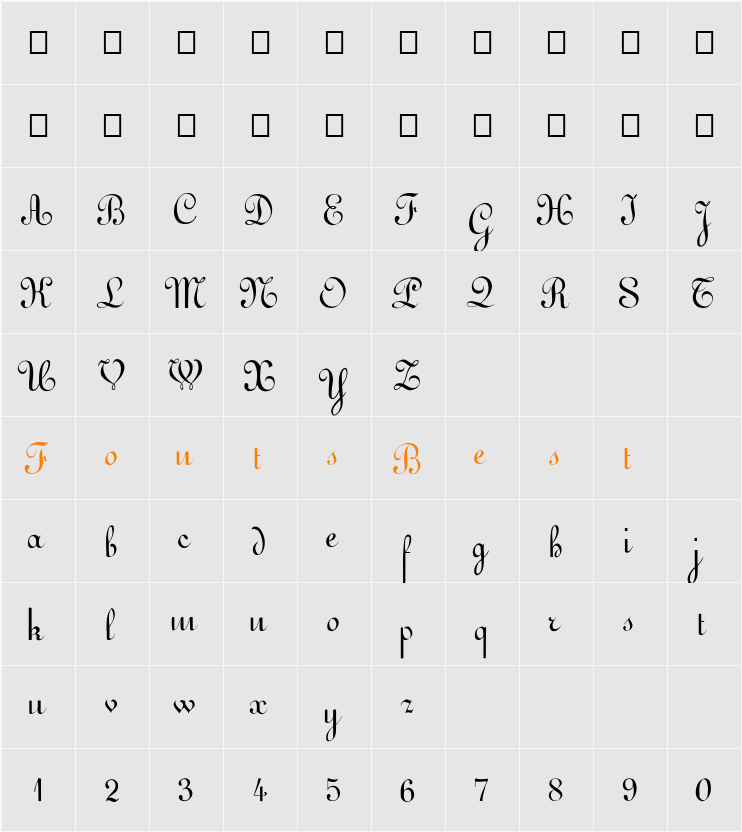 FZ SCRIPT 11 Character Map