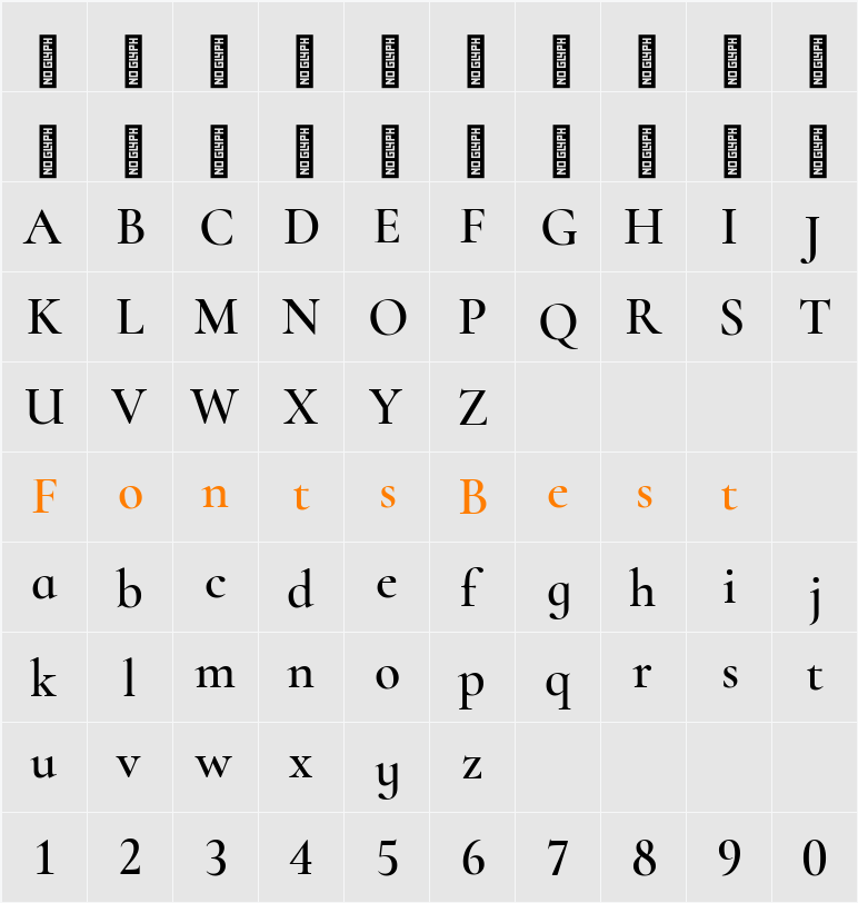 Cormorant Infant SemiBold Character Map