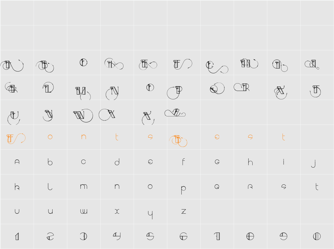 Aracme Waround Character Map