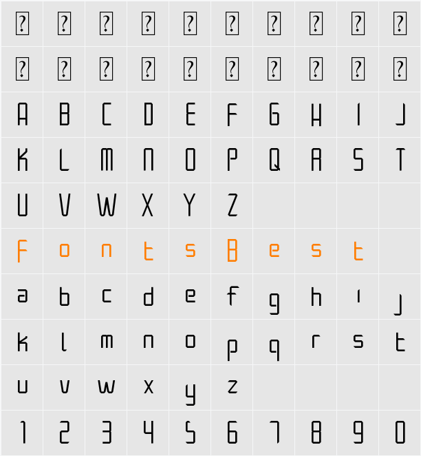 Architek Character Map