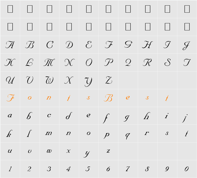 Affair 1 Character Map