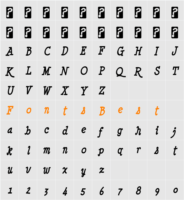 Minya Nouvelle Character Map