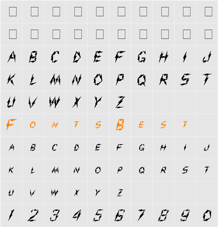 Aarcover Character Map