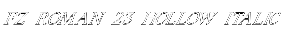 FZ ROMAN 23 HOLLOW ITALIC Font Image