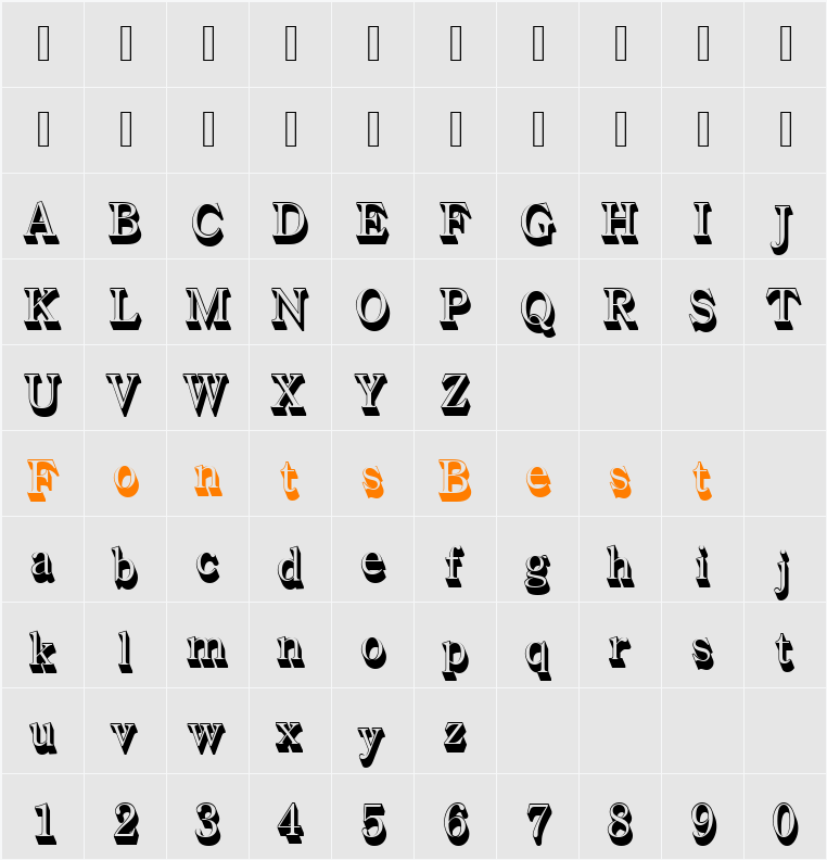 CenturyOldStyTRegSh1 Character Map