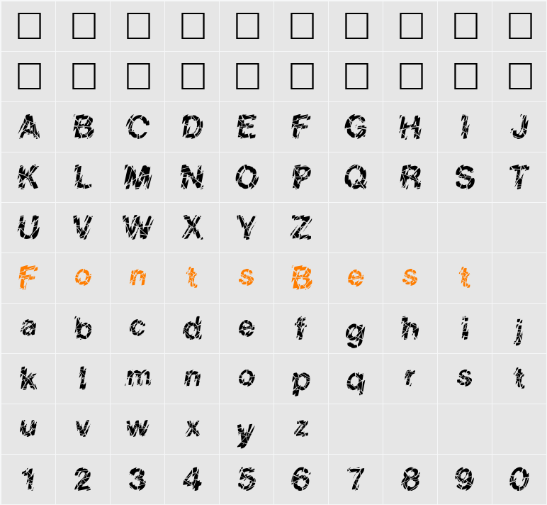 FZ UNIQUE 20 CRACKED Character Map