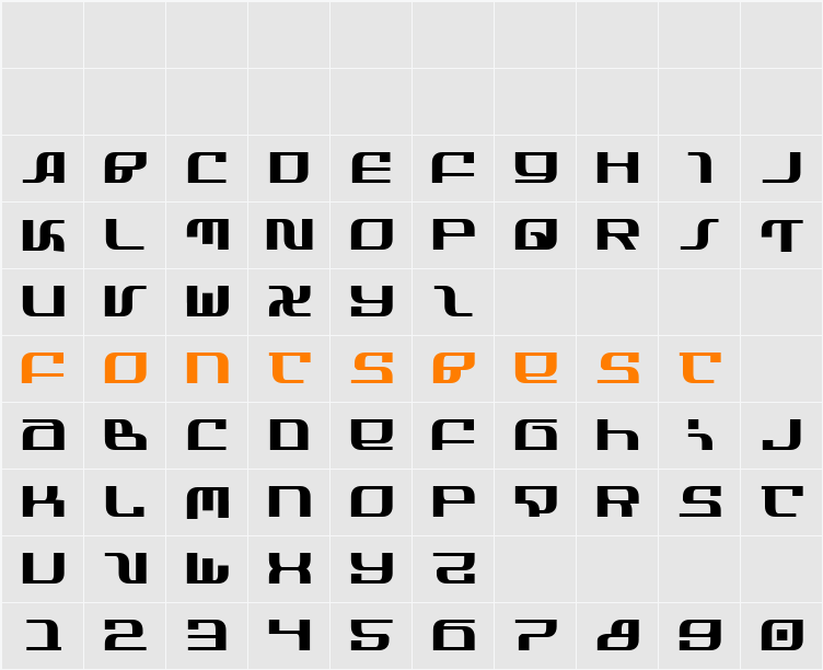 Infinity Formula Character Map