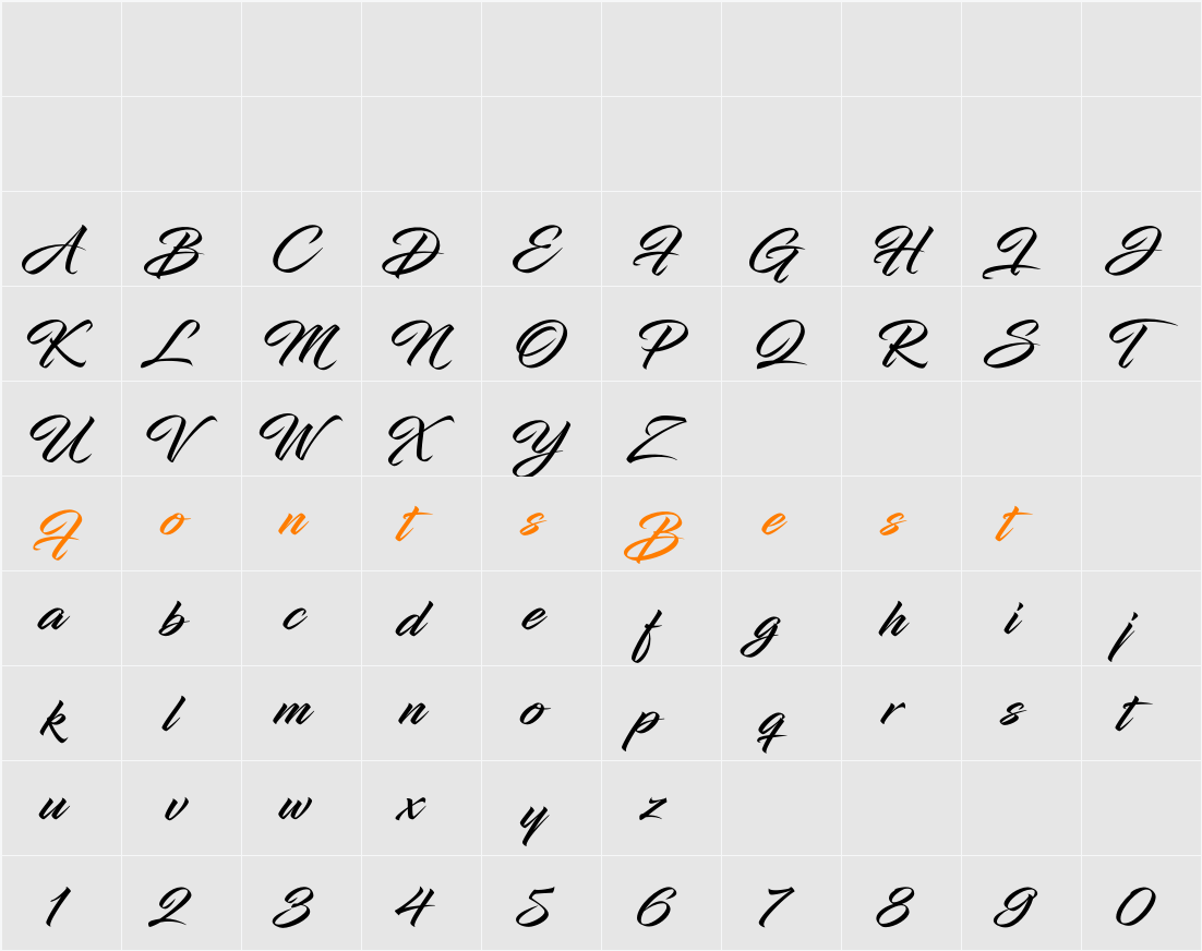 Infinite Stroke Character Map