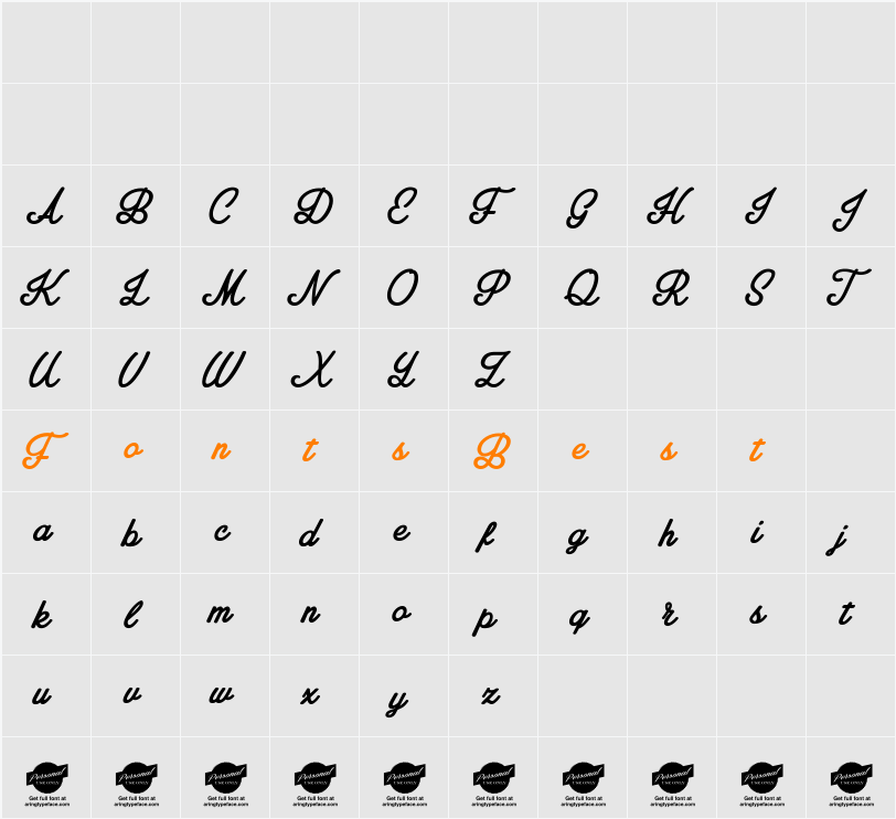 Amplify Personal Use Only Character Map