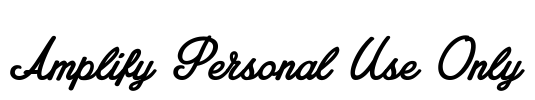 Amplify Personal Use Only Font Image