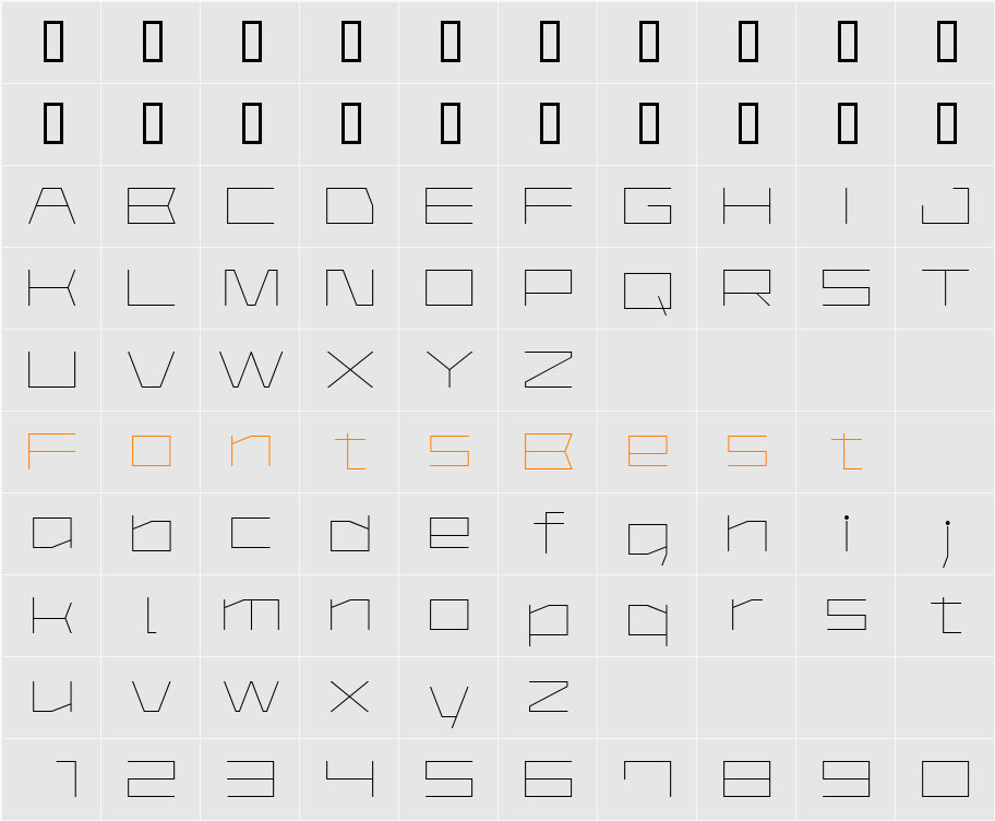 AstraAfsb07LightT Character Map