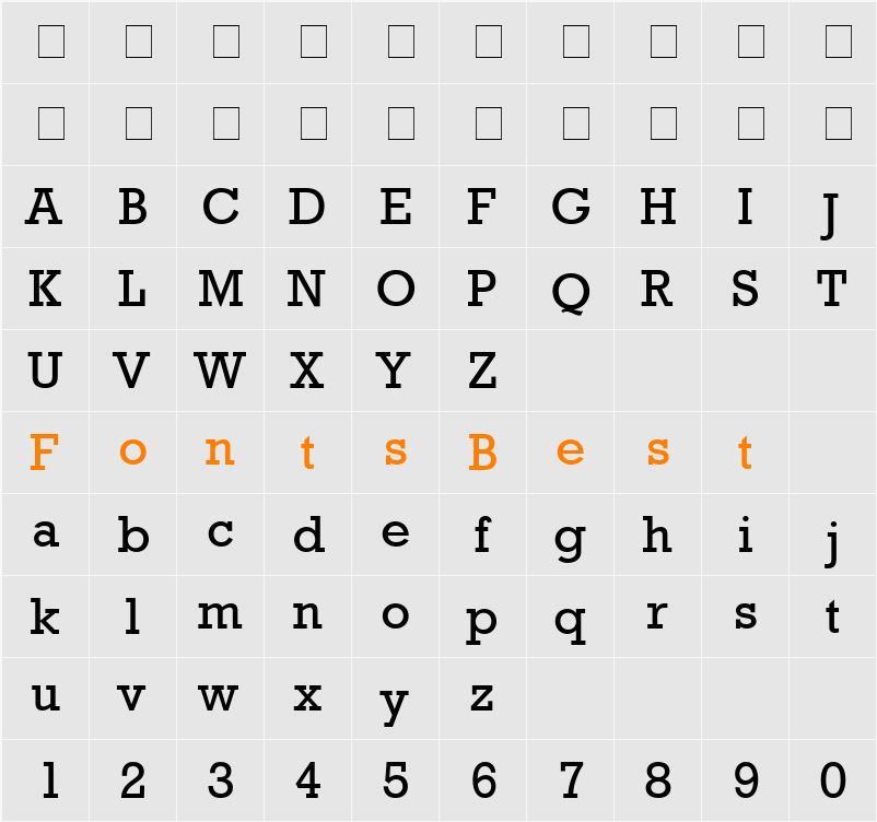 Astute SSi Character Map