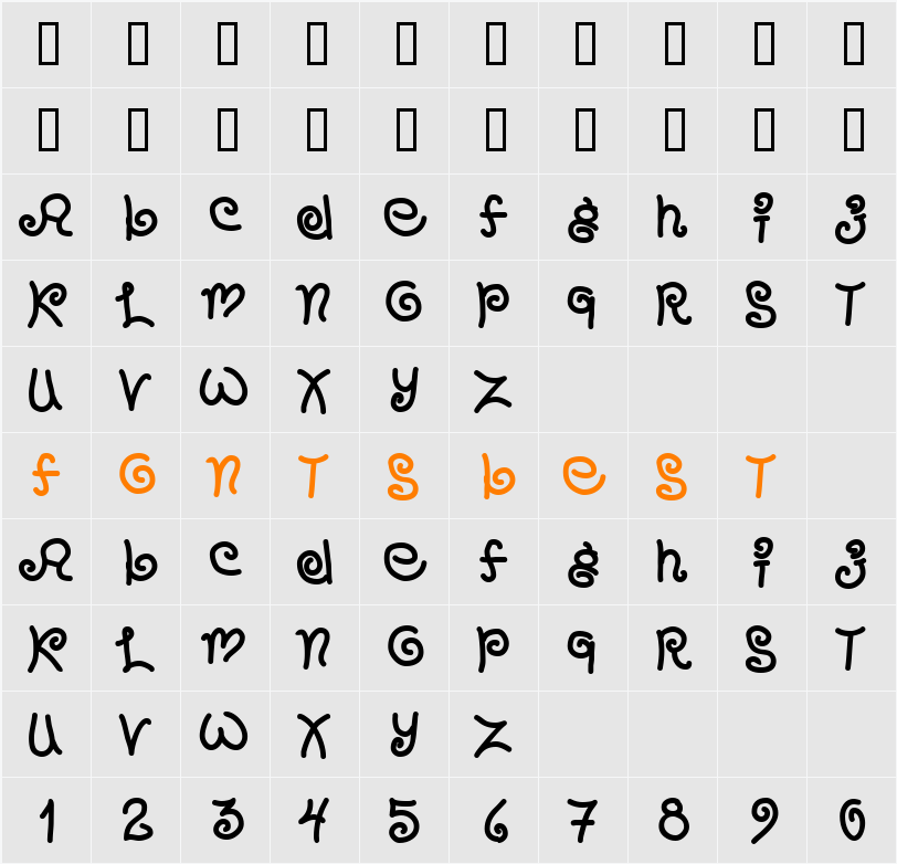 CHANGO MARANGO Character Map