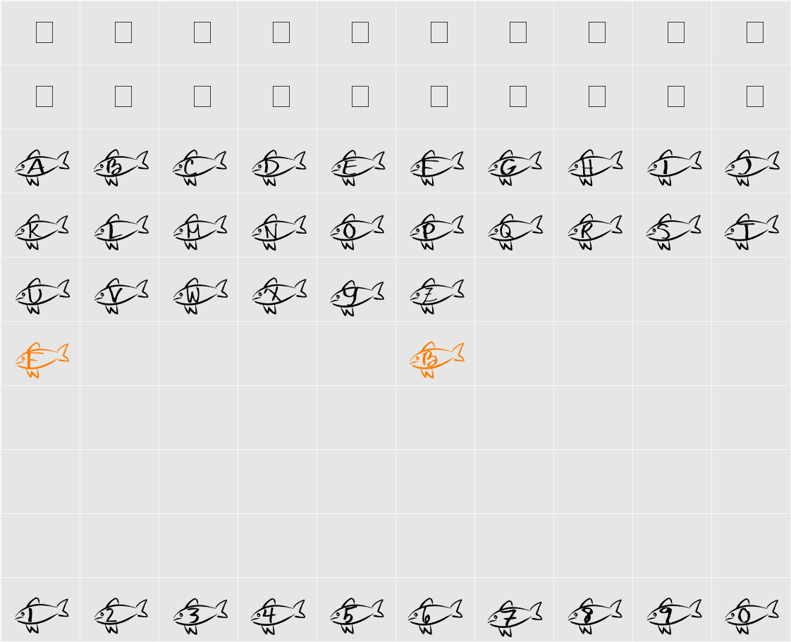 AEZ swim away Character Map