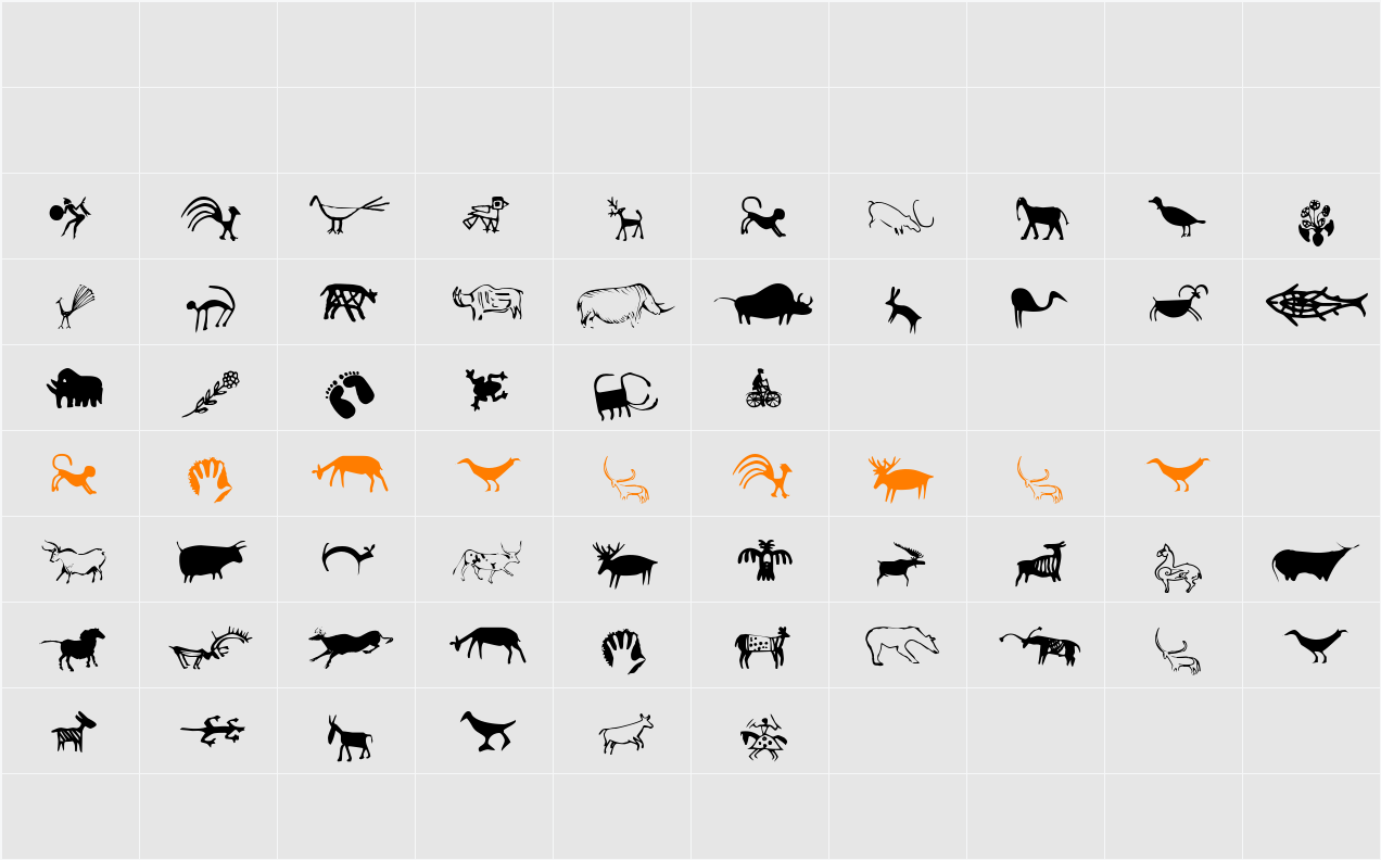 CavePaintingDingbats Character Map