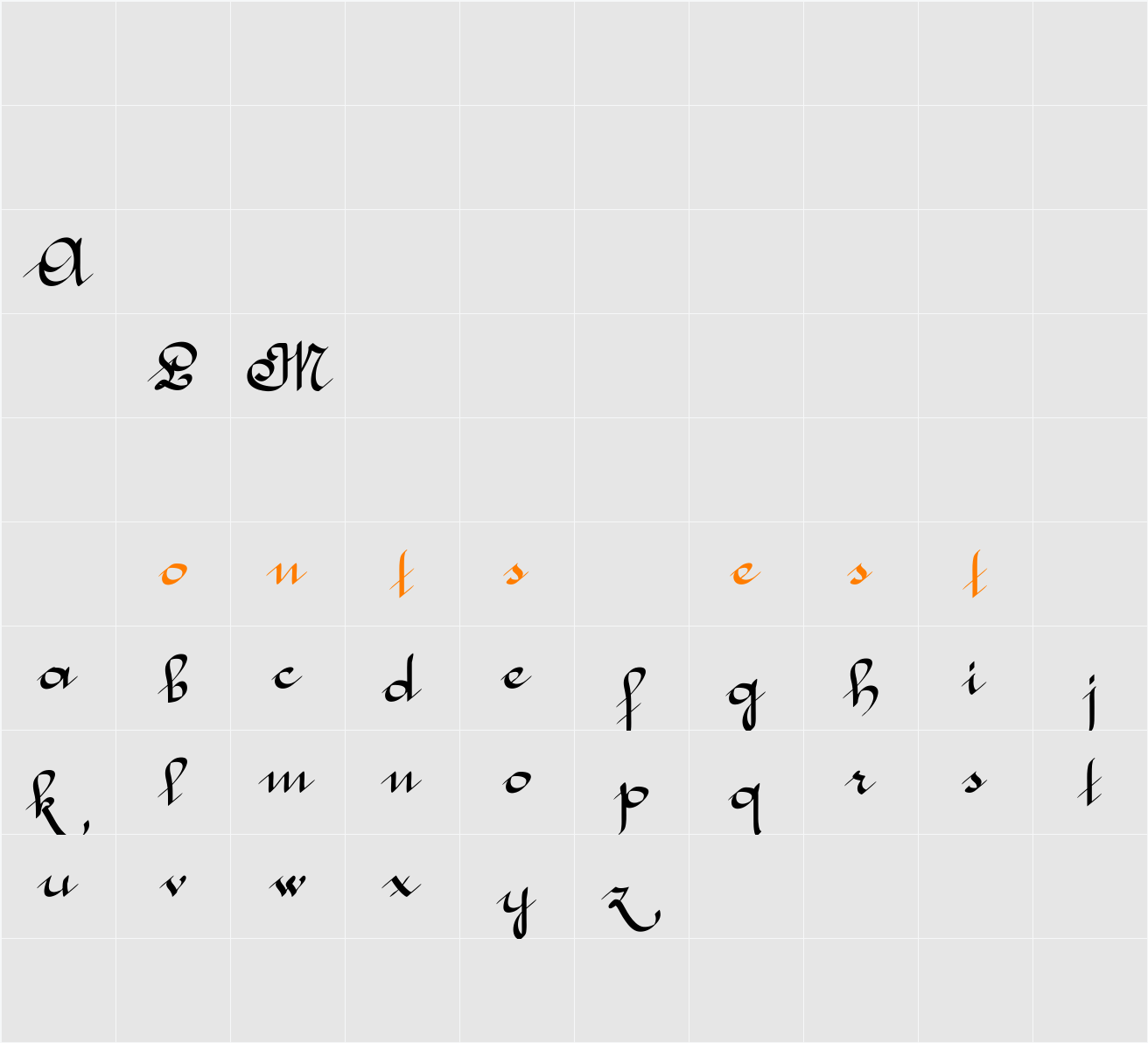 McLeona Character Map